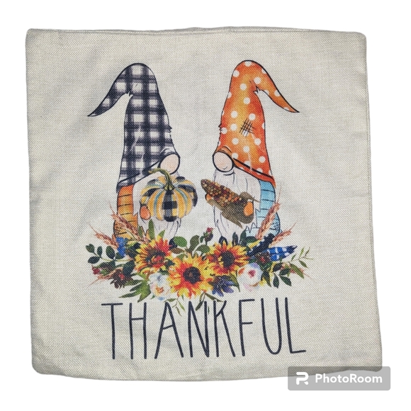 Pillow Covers Hello Fall Pumpkins Gnomes Fall Harvest Decor Zip Closure - Picture 1 of 7